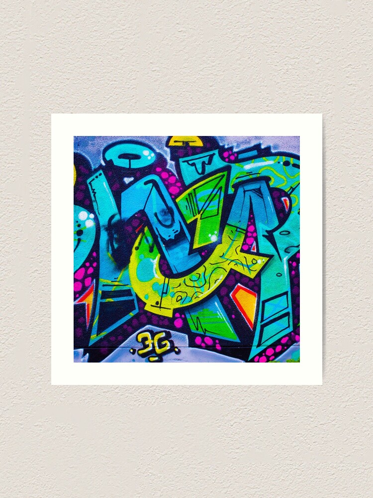 Colorful graffiti on a wall- graffiti aesthetic style | Art Print