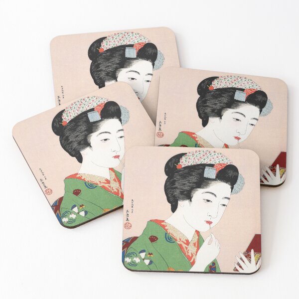 Item preview, Woman Applying Rouge by Goyō Hashiguchi designed and sold by Japaneseartsoul.