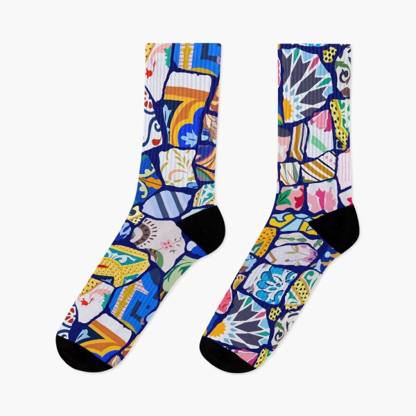 Item preview, Antoni Gaudi Multi Pattern print design - Dark Blue Background - Seamless pattern, Colourful, playful,  designed and sold by SemDesigns1.