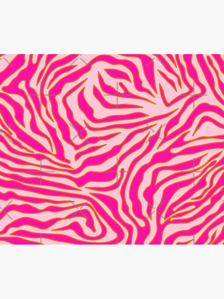 Zebra Print Pink And Orange Zebra Stripes Wild Animal Print Preppy Decor Modern Zebra Pattern by reginalima