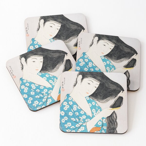 Item preview, Woman Combing Her Hair by Goyō Hashiguchi designed and sold by Japaneseartsoul.