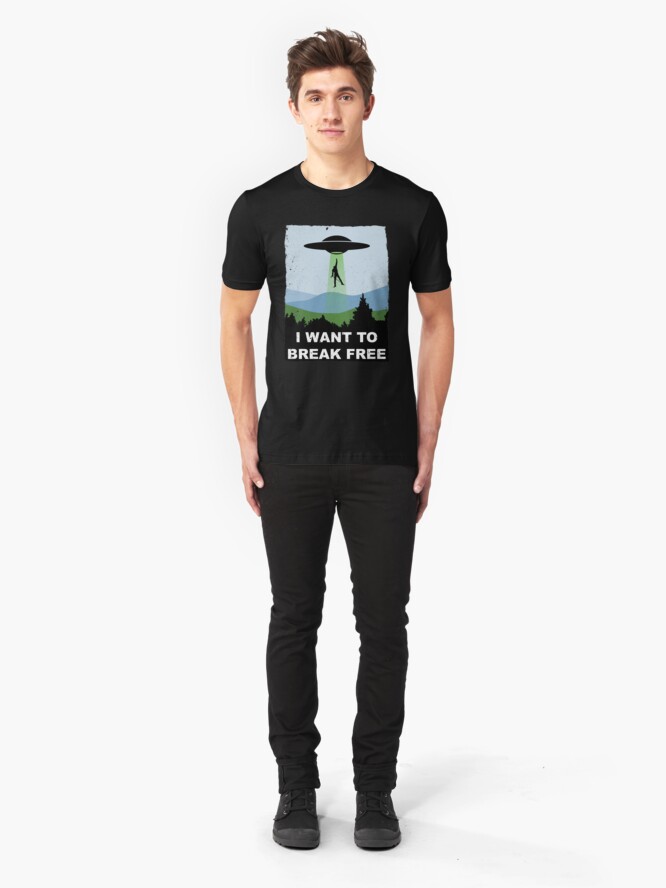 Alternate view of I Want to Break Free - Freddie Returns to Mercury Slim Fit T-Shirt