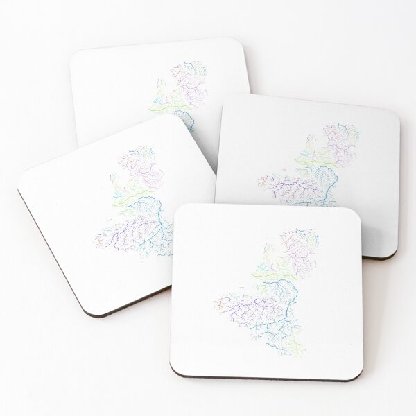 Item preview, Benelux River Basin Map in Rainbow Colours with White Background designed and sold by GrasshopperGeo.