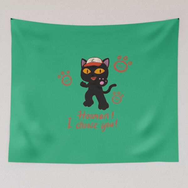 Item preview, Hooman! I choose you! - black cat designed and sold by gingerbreadc.