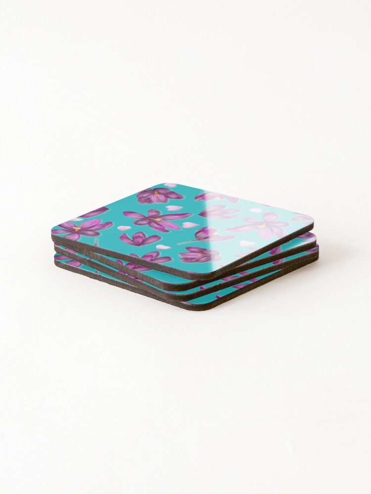Thumbnail 4 of 5, Coasters (Set of 4), Crocus blossom designed and sold by pixiepatterns.