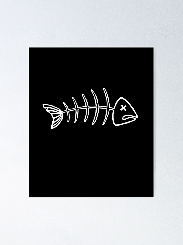 Fish Skeleton Dead Fish Bones Poster for Sale by Huhnerdieb Apparel