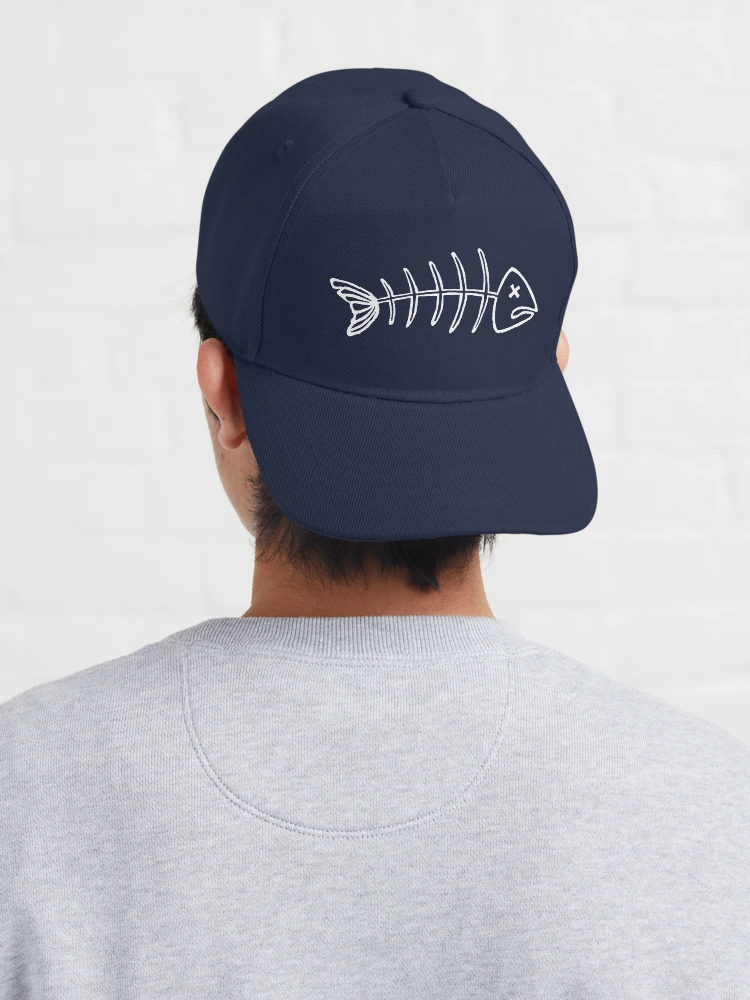 Deadfish Fishing Men Hat Embroidered Baseball Cap Adjustable White