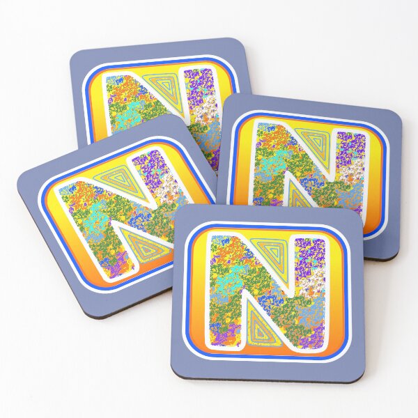 Item preview, Letter N (multi-colored on orange and yellow) designed and sold by artfulnotebook.