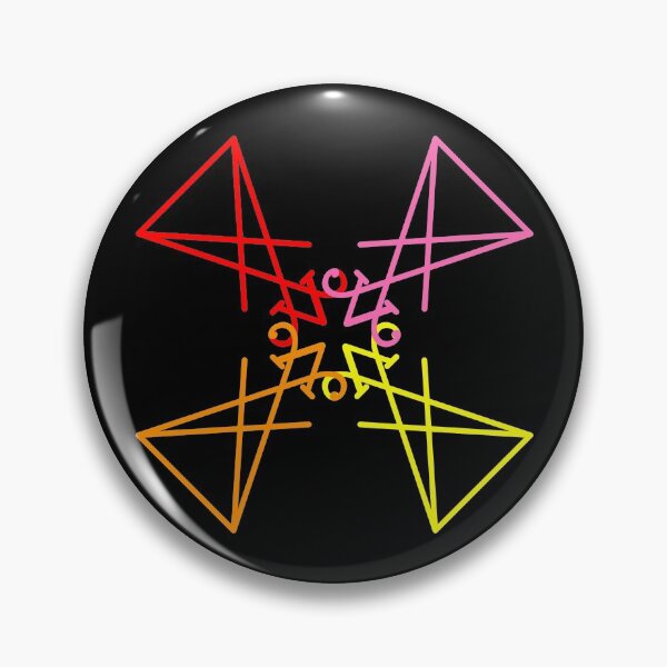 Item preview, Colorful Lucifer Sigil Love Square Pattern designed and sold by AlasAHintStudio.