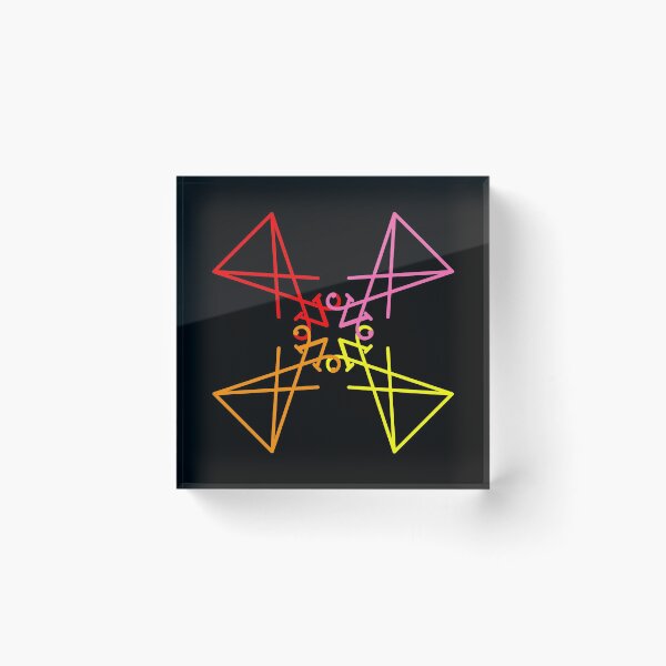 Item preview, Colorful Lucifer Sigil Love Square Pattern designed and sold by AlasAHintStudio.