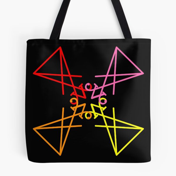 Item preview, Colorful Lucifer Sigil Love Square Pattern designed and sold by AlasAHintStudio.