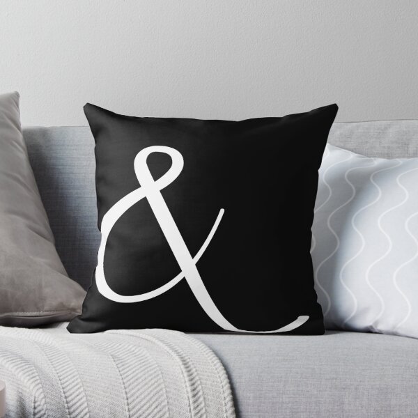 Fancy Ampersand - 2 (White) Throw Pillow