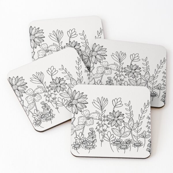 Item preview, field of flowers - monochrome designed and sold by ryski3.