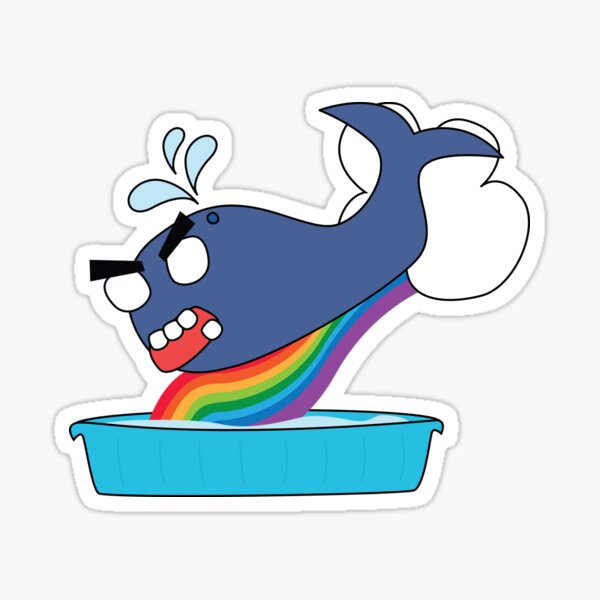 angry zombie whale vs kiddie pool Sticker