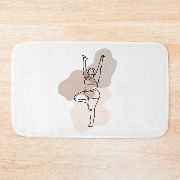 Item preview, Curvy woman yoga line art (Tree pose) designed and sold by HalfmoonCreativ.