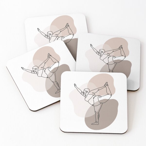 Item preview, Curvy woman yoga line art (Dancer pose) designed and sold by HalfmoonCreativ.