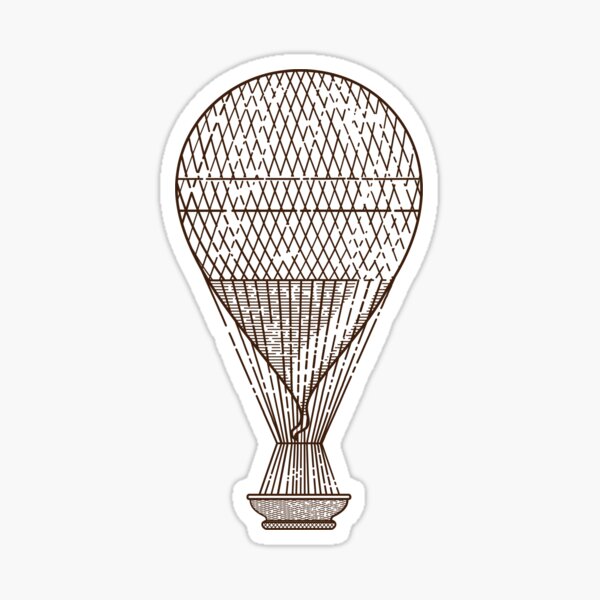 Hot Air Balloon line art Sticker