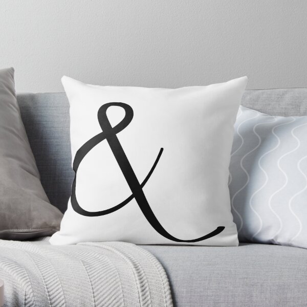 Fancy Ampersand - 1 (Black) Throw Pillow