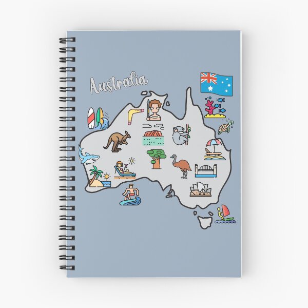 Item preview, Australia map. Icons of landscape, animals, culture, symbols designed and sold by mashmosh.