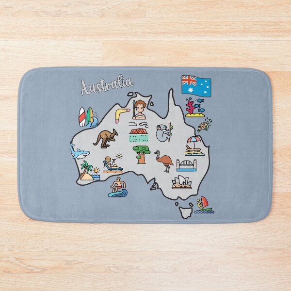 Item preview, Australia map. Icons of landscape, animals, culture, symbols designed and sold by mashmosh.