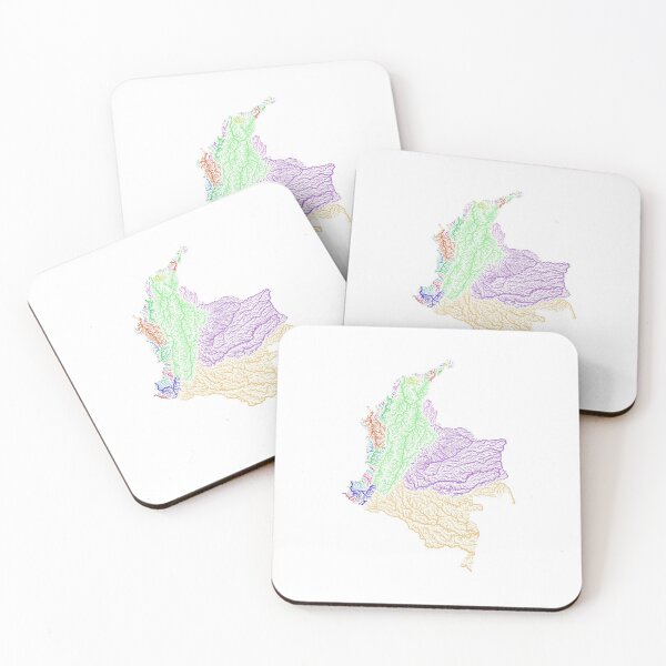 Item preview, Colombia River Basin Map in Rainbow Colours with White Background designed and sold by GrasshopperGeo.