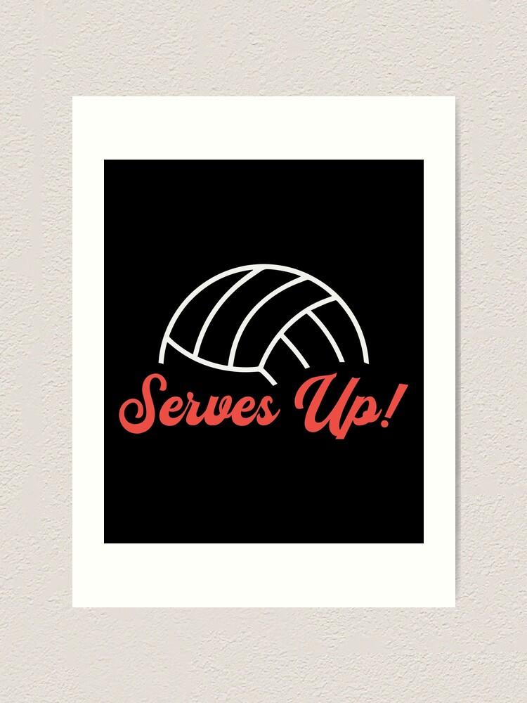 "Volleyball Player Serves Up Ball Beach Volleyball" Art Print by