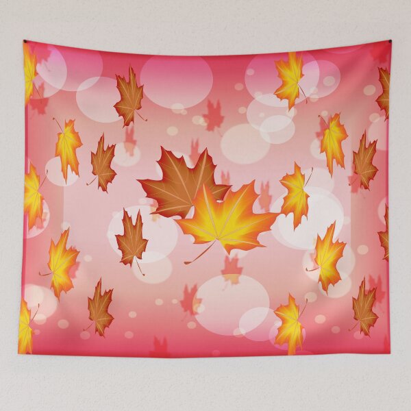 Item preview, The red and dark orange Maple leaves with Bokeh background designed and sold by Figaro-17.
