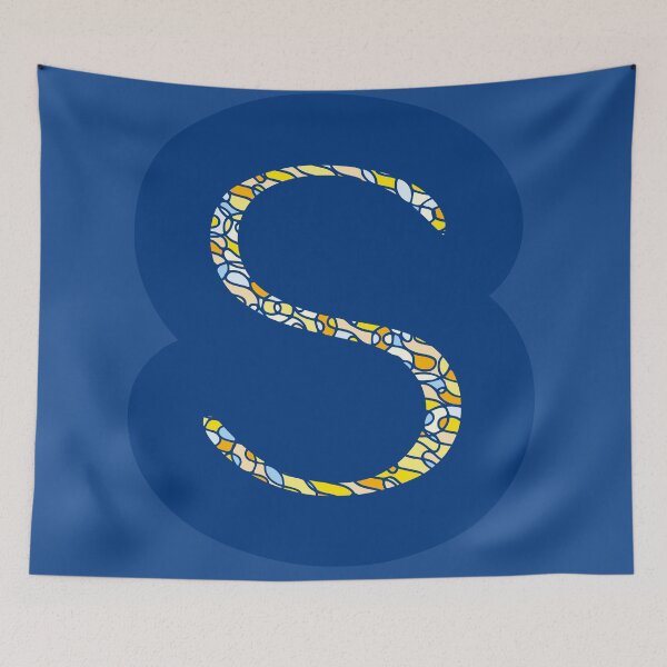 Item preview, Thin Letter S In Big Blue Bubble designed and sold by artfulnotebook.