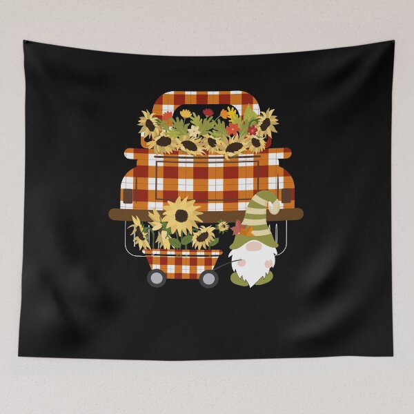 Item preview, Fall Plaid Graphic Autumn Pattern Truck Gnome Sunflowers designed and sold by ZiesMerch.
