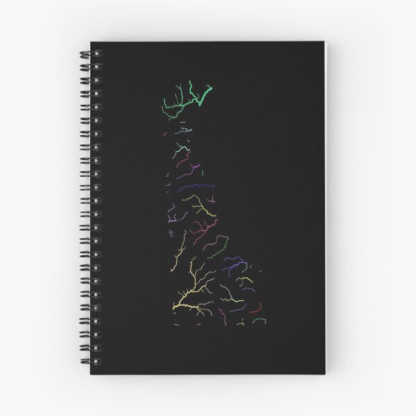 Item preview, Delaware River Basin Map in Rainbow Colours with Black Background designed and sold by GrasshopperGeo.