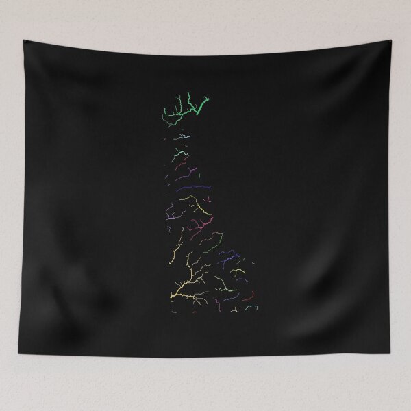 Item preview, Delaware River Basin Map in Rainbow Colours with Black Background designed and sold by GrasshopperGeo.