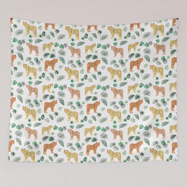Item preview, Tiger and tropical plants design designed and sold by KissedbyArt.