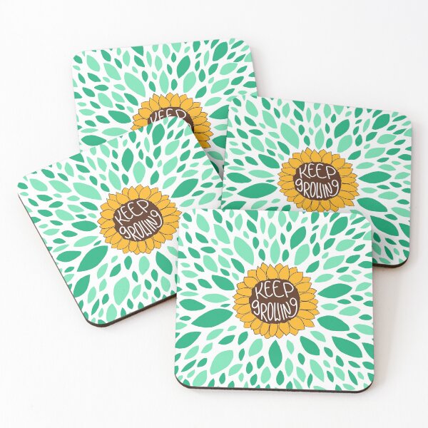 Item preview, Keep growing sunflower - happy yellow handlettered quote designed and sold by scribbli.
