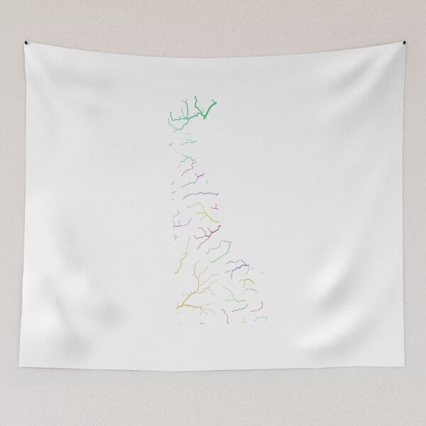 Item preview, Delaware River Basin Map in Rainbow Colours with White Background designed and sold by GrasshopperGeo.