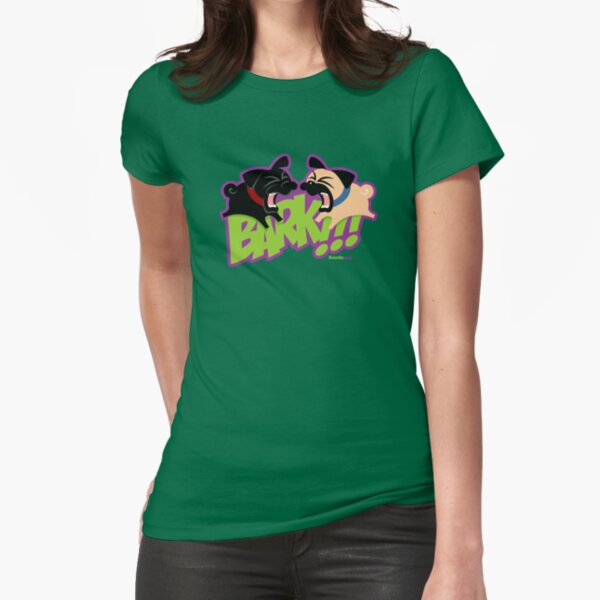 2Pug Bark! (purple) Fitted T-Shirt