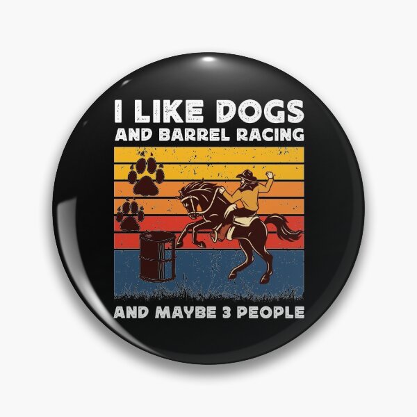 Artikelvorschau, Lustige Vintage Pferde Ich mag Hunde und Barrel Racing und vielleicht 3 Personen Riding Racer entworfen und verkauft von SayingDesign.