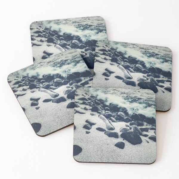 Item preview, Dark Ocean Evening at a Rocky Beach designed and sold by Beachy.