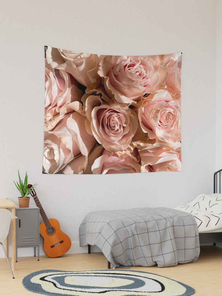 Dusty Pink Vintage Roses Tapestry