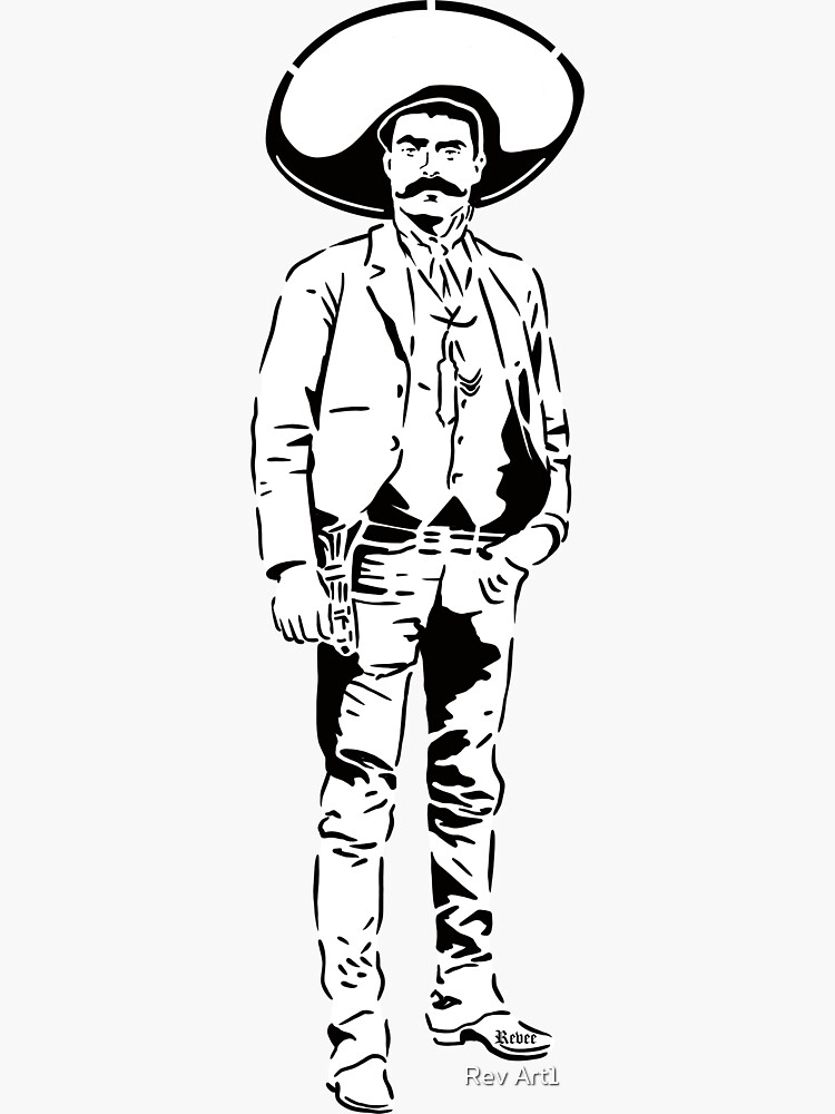 &ldquo;Zapata stencil " Sticker for Sale by HotBoxCrew | Redbubble