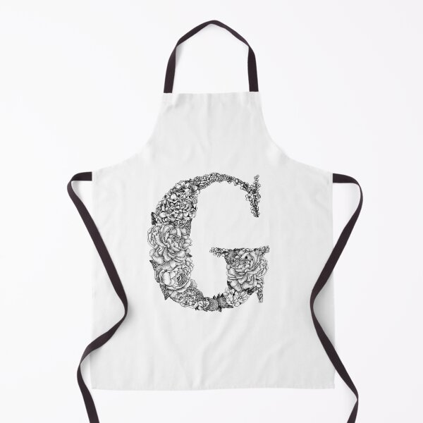 Item preview, Botanical Letter G Floral Black and White designed and sold by byLilyMarie.