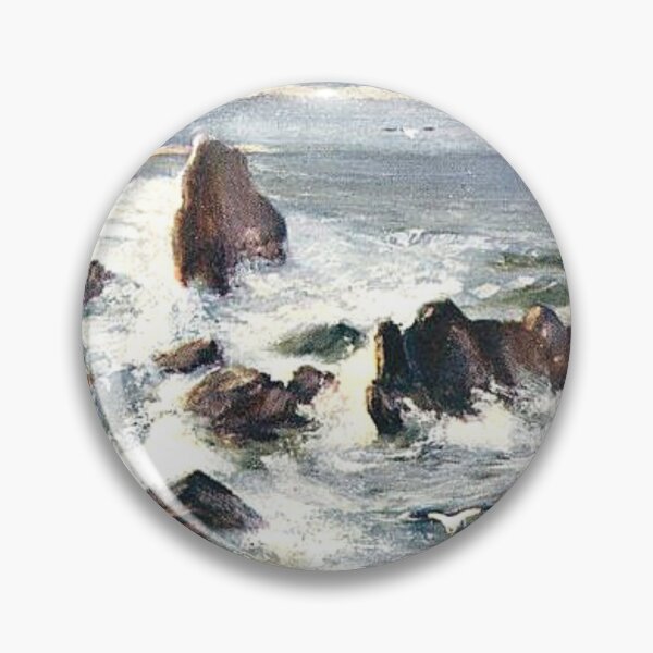 Item preview, Vintage Illustration of rough sea at Castle Rock of Muchalls designed and sold by yourscotland.
