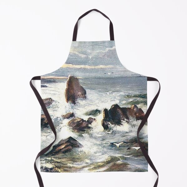 Item preview, Vintage Illustration of rough sea at Castle Rock of Muchalls designed and sold by yourscotland.