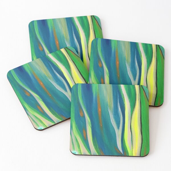 Item preview, Blue, Green, Yellow Vertical Flow designed and sold by KR Art Studio.
