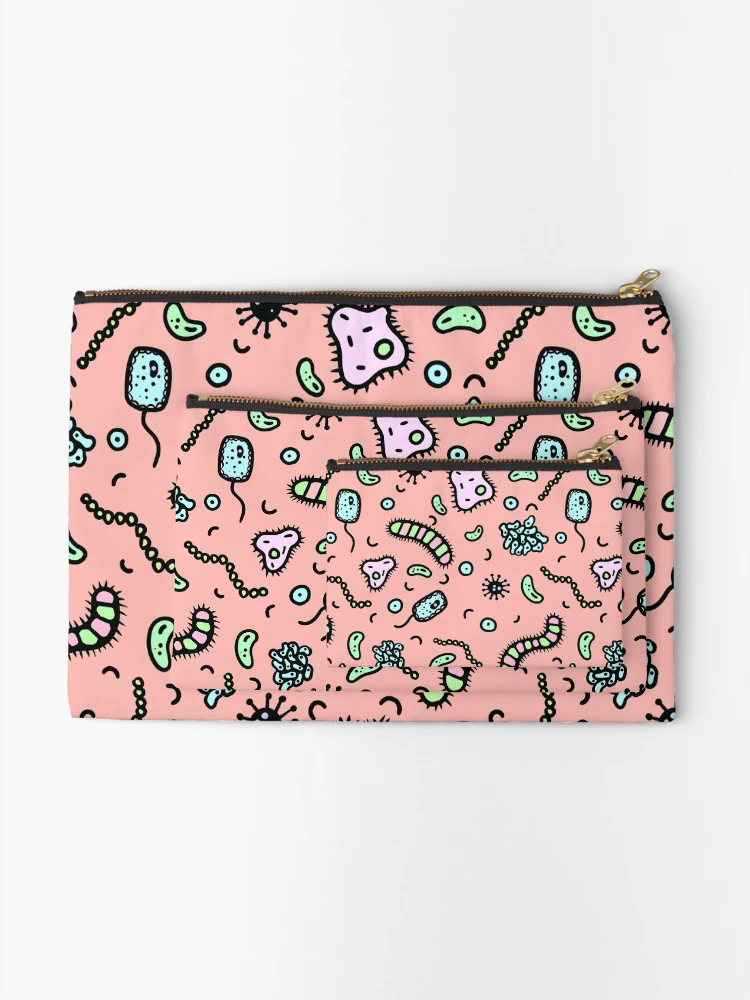 Thumbnail 2 of 4, Zipper Pouch, Peach Micro macro designed and sold by pixiepatterns.