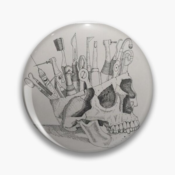 Item preview, Skull with dental instruments designed and sold by guaka-molly.
