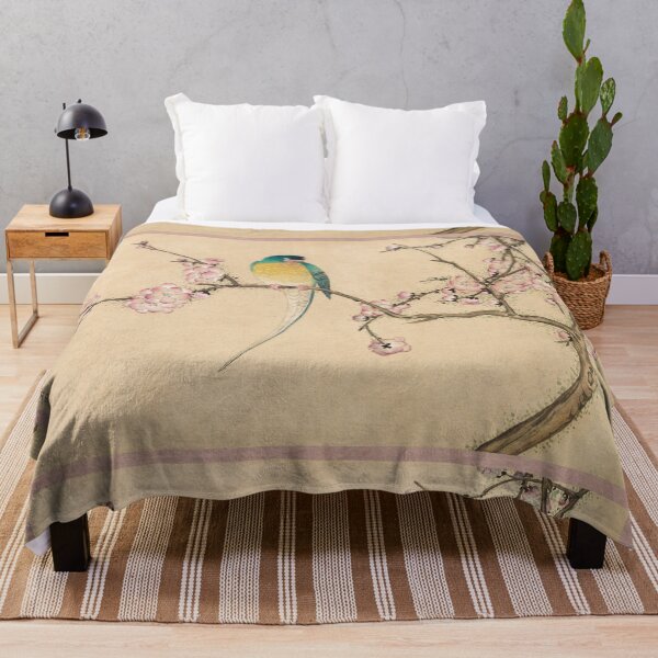 Item preview, Vintage Chinese Painting Bird with Plum Blossoms (18th Century) by Zhang Ruoai designed and sold by Designedbysm.