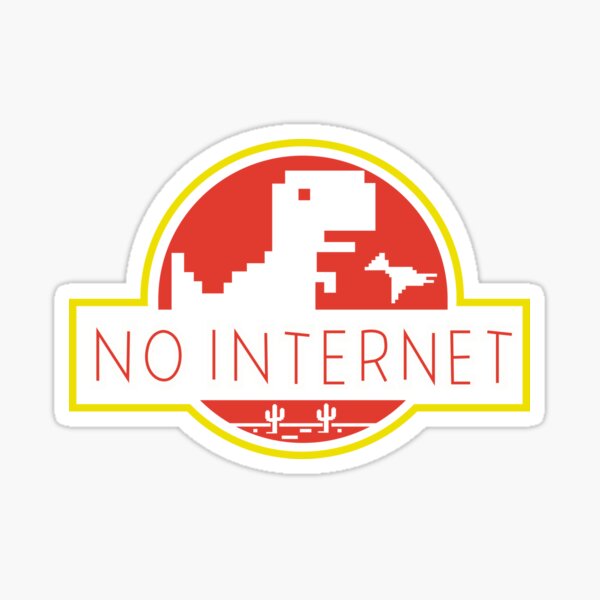 no internet dinosaur game Sticker for Sale by SWGAVA