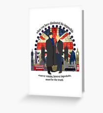 Eliminate the Impossible (Black Text) Greeting Card