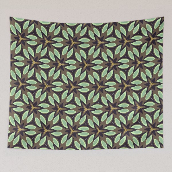 Item preview, Shades of Green, Brown and Black Geometric Pattern designed and sold by cozycaroline.