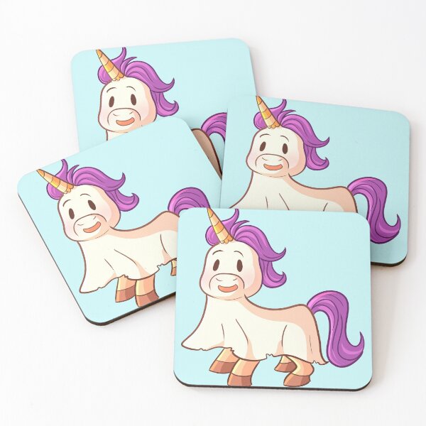 Item preview, Cute Halloween Unicorn in Ghost Costume designed and sold by Pink Pineapple Works.